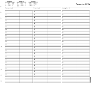 TIME26 TIMESCAN 2 Column Looseleaf Pages 15 Minute Intervals 7am-6pm