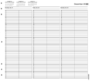 TIME34 TimeScan 2 Column Looseleaf Pages 10 Minute Interval 8am-6pm 12 x 11"