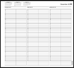 TIME36 TimeScan 2 Column Looseleaf Pages 15 Minute Interval 8am-7pm With Extra Hour 12 x 11"