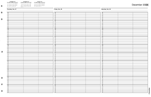 TIME54 TimeScan 3 Column Looseleaf Pages 10 Minute Interval 8am-6pm 17 x 11"