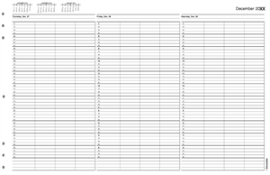 TIME64 TimeScan 4 Column Looseleaf Pages 15 Minute Interval 7am-6pm With Extra Hour 17 x 11"