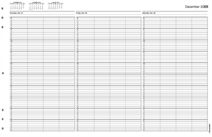 TIME66 TimeScan 4 Column Looseleaf Pages 10 Minute Interval 8am-6pm