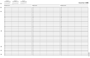 TIME66 TimeScan 4 Column Looseleaf Pages 10 Minute Interval 8am-6pm 17 x 11"