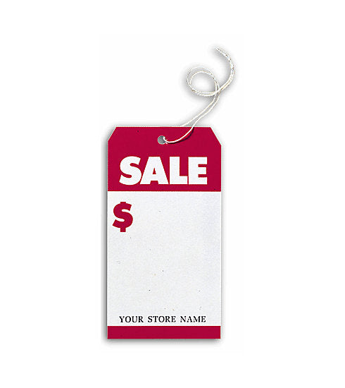 6041 Sale Tags Stock Large White & Red 3 1/2 x 6 1/2" QTY 250