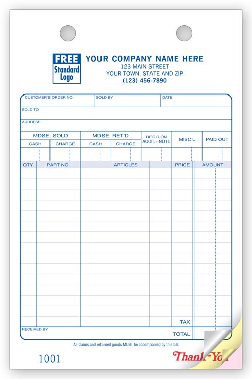 611 Auto Register Forms Large Classic 5 1/2 x 8 1/2" QTY 250 2 Parts