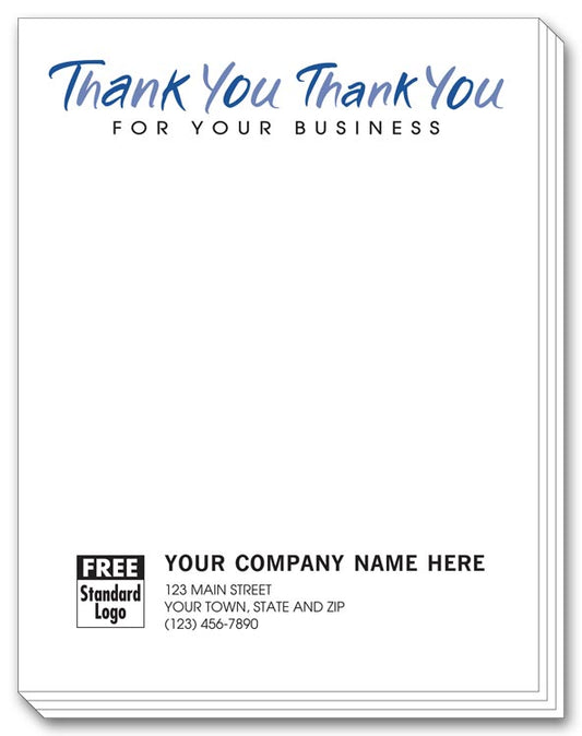 6120 Thank You for your business Personalized Notepads 4 1/4 x 5 1/2"