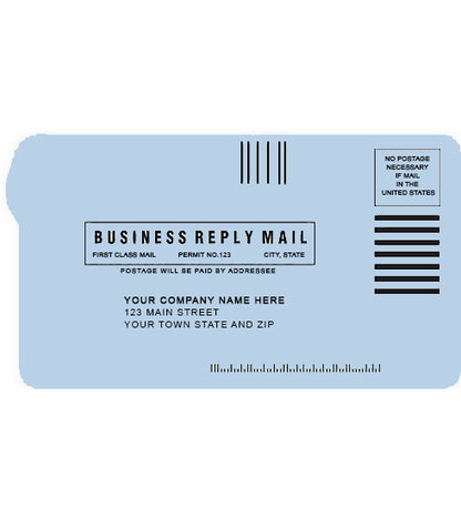 634BR Blue #6 3/4 Business Reply Envelopes 6 1/2 x 3 5/8" QTY 250