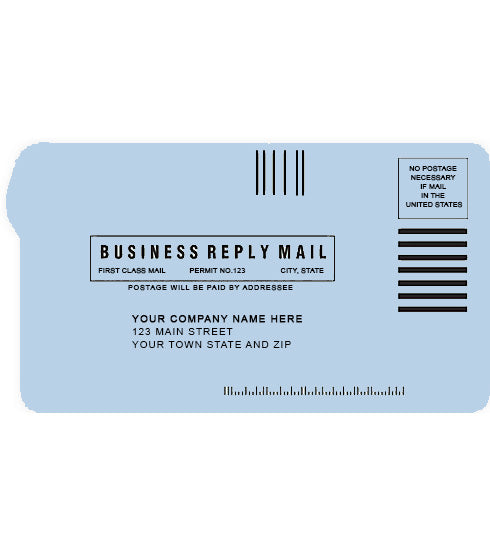 634BR Blue #6 3/4 Business Reply Envelopes 6 1/2 x 3 5/8" QTY 250