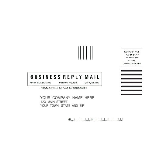 634BR White #6 3/4 Business Reply Envelopes 6 1/2 x 3 5/8" QTY 250