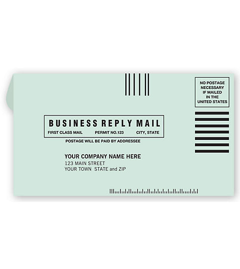 634BR Green #6 3/4 Business Reply Envelopes 6 1/2 x 3 5/8" QTY 250