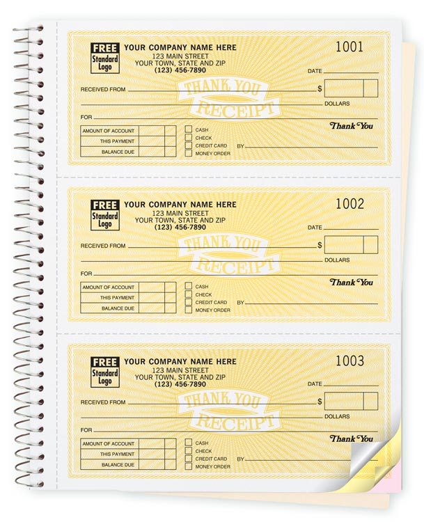 693 Cash Receipt Books Classic Design 3 To Page 6 3/4 x 8 1/2" QTY 250 2 Parts