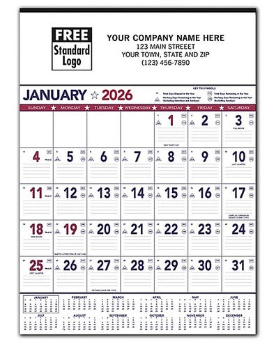 766343 2026 Patriotic Contractor Memo 13-Sheet Calendar 18 x 25" QTY50