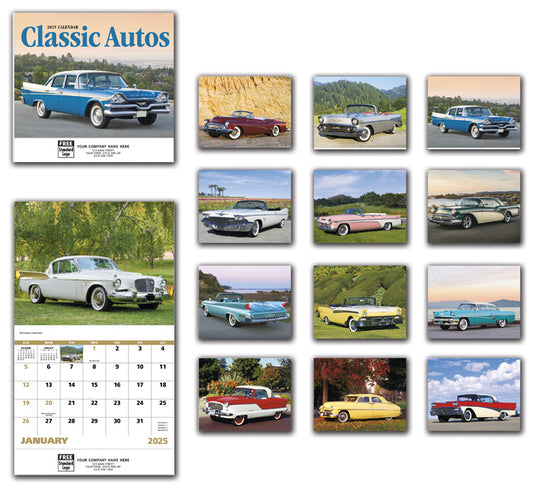 766369 2025 Classic Autos Wall Calendar 11 x 19" QTY 25