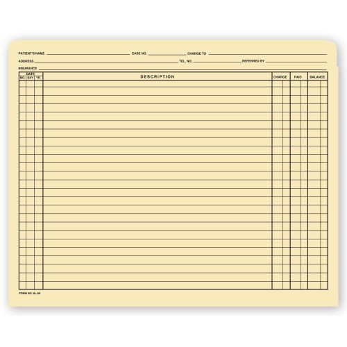 8L60.1 Top Tab File Pockets Manila Pre Printed 1 Column 9 1/2 x 11 3/4" QTY 100