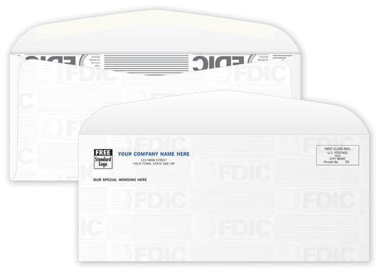 96303 24# White FDIC Tint #9 Envelope 8 7/8 x 3 7/8" QTY 250