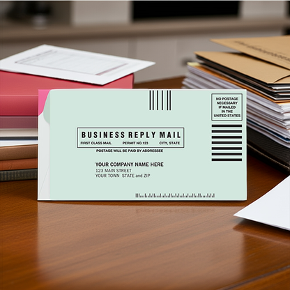 634BR Green #6 3/4 Business Reply Envelopes 6 1/2 x 3 5/8" QTY 250
