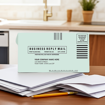 634BR Green #6 3/4 Business Reply Envelopes 6 1/2 x 3 5/8" QTY 250