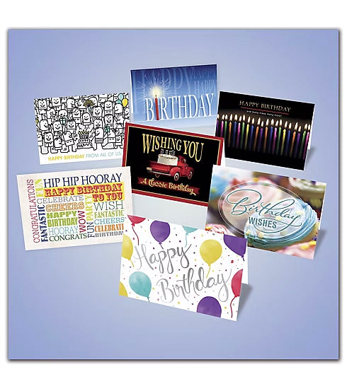 BDFRESH Birthday Card Bundle Set 50 Assorted Cards With Envelopes 7 7/8 x 5 5/8"