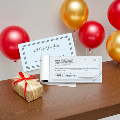 BGC125 Contemporary Gift Certificates Booked Carbonless 7 3/4 x 3 1/2"