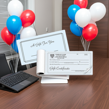 BGC125 Contemporary Gift Certificates Booked Carbonless 7 3/4 x 3 1/2"