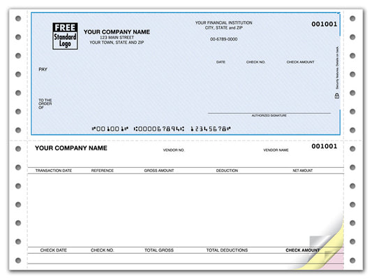 DCT253 Continuous Checks Compatible with Open Systems 9 1/2x7" QTY 250