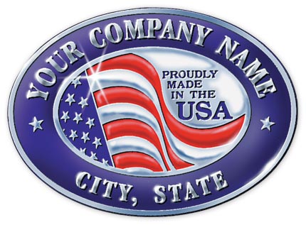 FSEMA11 Personalized Made in America Seal MA-11 1 3/4 x 1 1/4" QTY 125