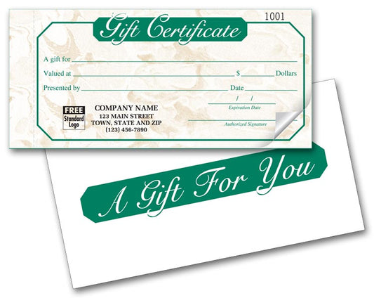 GC155 Ivory Marble Gift Certificate Snapsets 7 3/4 x 3 1/2" QTY 50