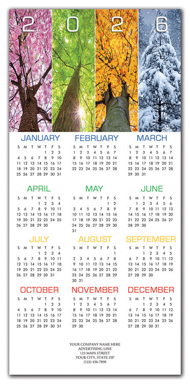 HHZ7405 - N7405 Yearlong Wishes Holiday Calendar Card 7 7/8 x 16 3/4"
