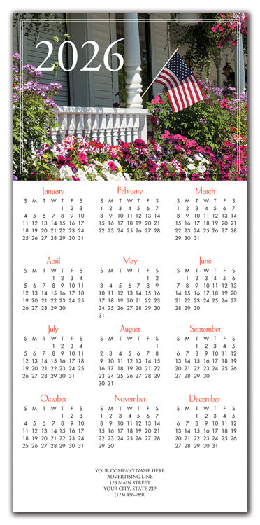 HHZ7407 - N7407 Glory Days Calendar Card 7 7/8 x 16 3/4" Flat QTY 25