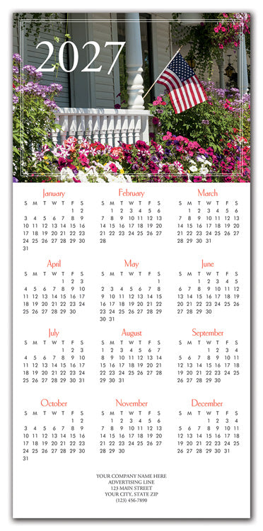 HHZ7407 - N7407 Glory Days Calendar Card 7 7/8 x 16 3/4" Flat QTY 25