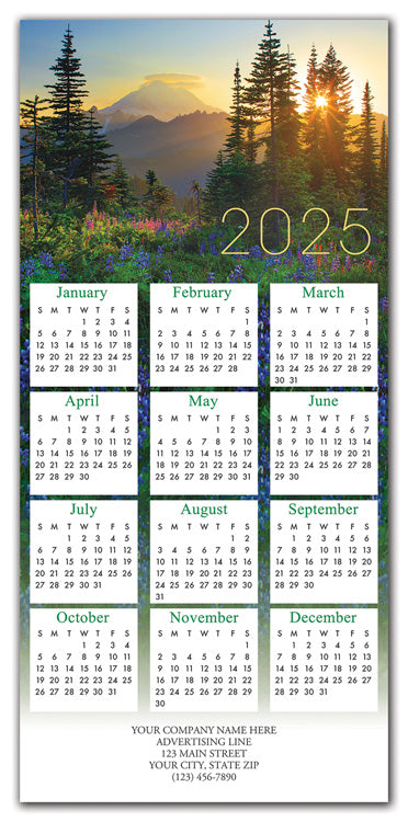 HHZ7411 - N7411 Great Beauty Calendar Card 7 7/8 x 16 3/4" Flat QTY 25