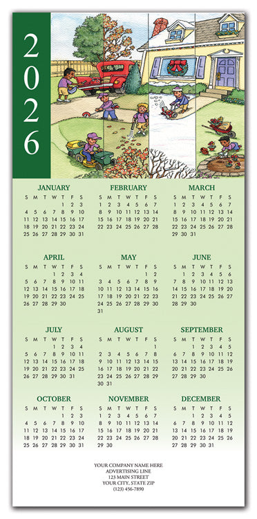 HHZ7414 - N7414 All Year-Round Landscaping Calendar Card 7 7/8x16 3/4"