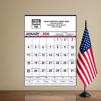 766343 2026 Patriotic Contractor Memo 13-Sheet Calendar 18 x 25" QTY50