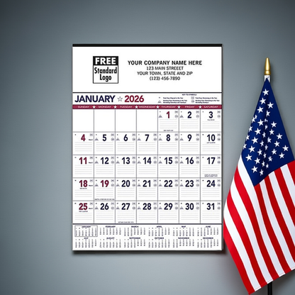 766343 2026 Patriotic Contractor Memo 13-Sheet Calendar 18 x 25" QTY50