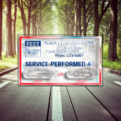 1690F Service Performed At Static Cling Windshield Labels 2 1/2 x 1 1/2"