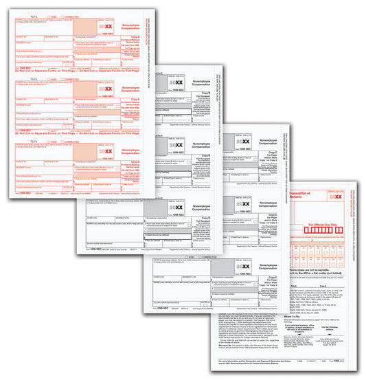 N61032 2023 1099 NEC Laser Packaged Set 4part (25 Employees) 8 1/2 x 11" QTY 25
