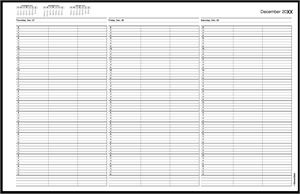 TIME60 TimeScan 3 Column Looseleaf Pages 15 Minute Interval 8am-10pm With Extra Hour 17 x 11"