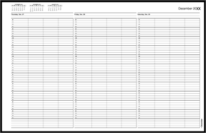 TIME68 TimeScan 4 Col Looseleaf Pages 15 Min 8am-7pm with extra hour 17 x 11"