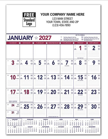 766343 2027 Patriotic Contractor Memo 13-Sheet Calendar 18 x 25" QTY50