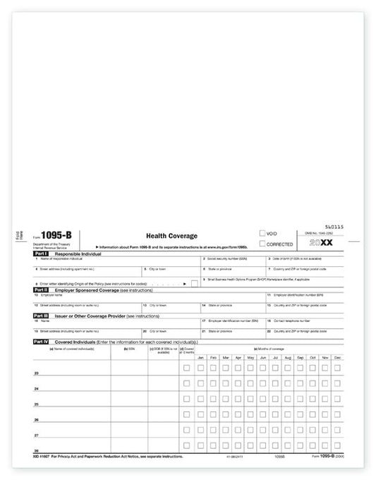 TF5095.1 Laser ACA 1095B Health Coverage 8 1/2 x 11"  QTY 100