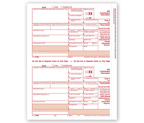 TF5170 Laser 5498 Federal Copy A  8 1/2 x 11"  QTY 100