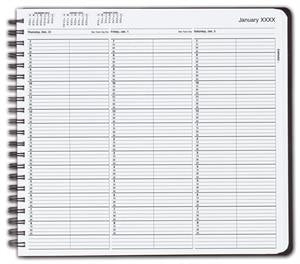 TIME29 TimeScan 2 Column Wirebound Book 15 Minute Interval 7am-9pm With Extra Hour 12 x 11"