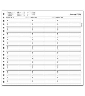 TIME32 TimeScan 2 Column Looseleaf Pages 15 Minute Interval 8am-6pm 12 x 11"