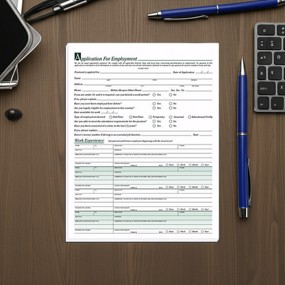 5860 Employee Applications 8 1/2 x 11" QTY 25