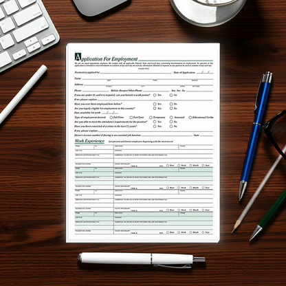 5860 Employee Applications 8 1/2 x 11" QTY 25