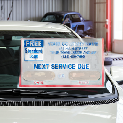 1690A Static Cling Windshield Labels Next Service Due 2 1/2 x 1 1/2" QTY 250