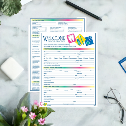4065 Two Sided Registration & History Form Dental Icon Design 8 1/2 x 11" QTY 300