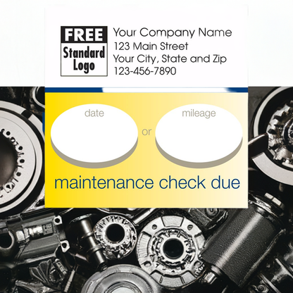 58165 Static Cling Service Label Maintenance Check Due 2 1/2 x 2 1/2"