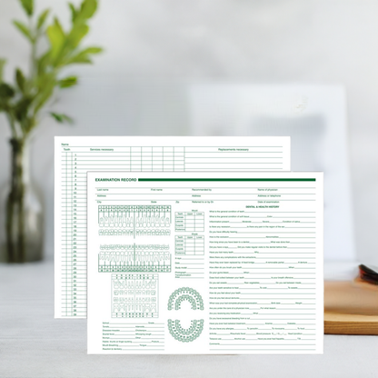 20097 Dental Exam Record Horizontal Format 11 x 8 1/2" QTY 250