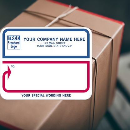 1675 Jumbo Mailing Labels White with Blue Red Border4 3/4x3 3/4"QTY250